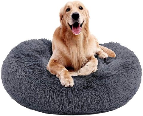 VIP LINK Dog Long Plush Dounts Beds Calming Bed Hondenmand Pet Kennel Super Soft Fluffy Comfortable for Large Dog Cat House ► Foto 1/6