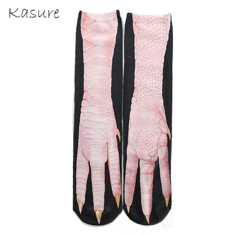 KASURE-calcetines con estampado de huella de Animal en 3D Unisex, calcetines hasta el tobillo con caricaturas de gato y Tigre ► Foto 1/6