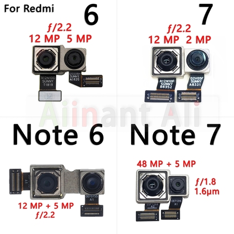 Xiaomi-cámara flexible Original para Redmi Note 6, 6A, 7, 7A Pro Plus, grande, pequeña, frontal y trasera, Cable flexible ► Foto 1/6