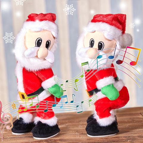 Nuevo regalo de Navidad bailando Juguete Musical eléctrico muñeca de Papá Noel Twerking cantando decoración de Navidad casa, decoración de centro comercial ► Foto 1/6