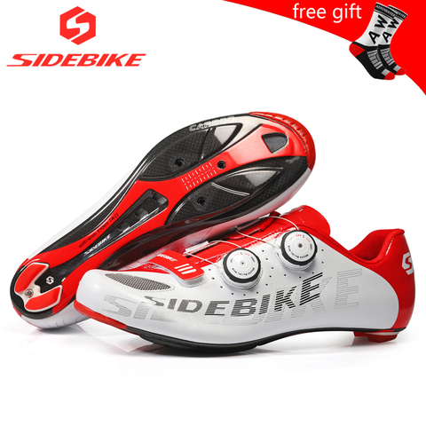 Sidebike-zapatos de ciclismo de carretera para hombre, zapatillas de carbono ultraligeras de autosujeción, transpirables, profesionales ► Foto 1/6