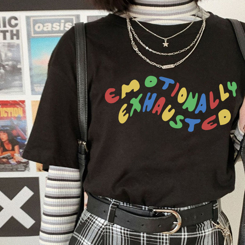 Harajuku-camisetas góticas de manga corta para mujer, ropa con letras divertidas, informal ► Foto 1/6