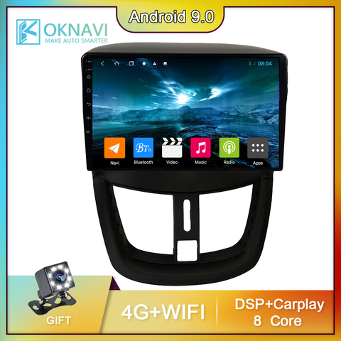 Radio Multimedia con GPS para coche, Radio con reproductor, navegador, estéreo, Android 207, Carplay, DSP, 2 Din, sin reproductor de DVD, para Peugeot 2007 ► Foto 1/6