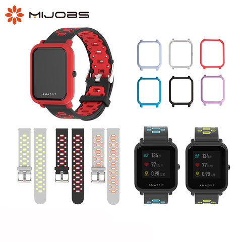 Mijobs 20mm pulsera deportiva con correa de silicona para Xiaomi relojes inteligentes con banda de reloj inteligente Huami Amazfit Bip BIT ► Foto 1/6