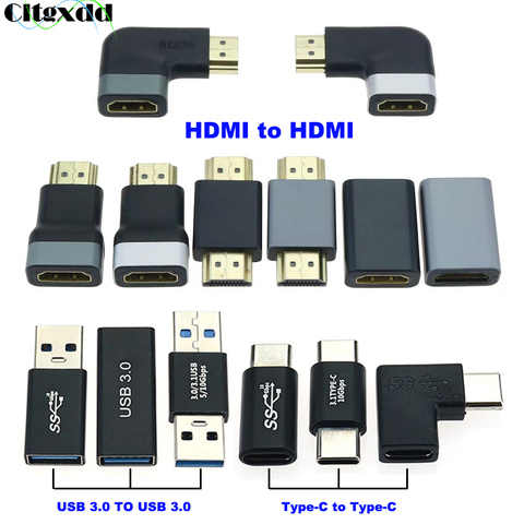 Cltgxdd-Adaptador USB 3,0 conector HDMI tipo C macho a hembra, convertidor de F-F, acoplador, conector cambiador para PC y portátil, 1 Uds. ► Foto 1/6
