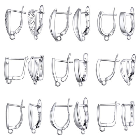 Pendientes de plata de ley 925 con diseño hueco, ganchos para las orejas, joyería, accesorios geométricos DIY ► Foto 1/6