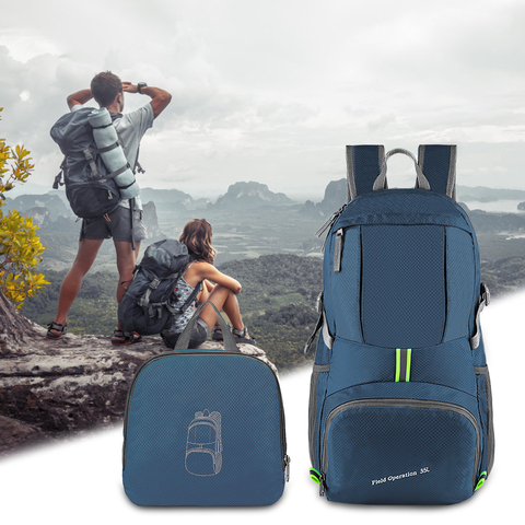 Mochila impermeable plegable para exteriores, morral ligero portátil de 35L, para caza, Camping, viajes, senderismo ► Foto 1/6