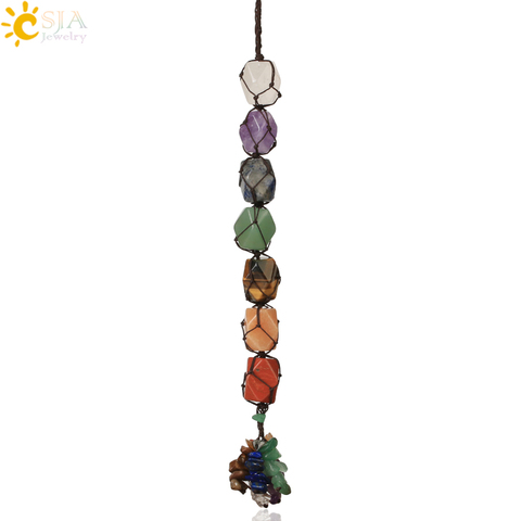 CSJA Reiki 7 Chakra Natural gema piedra de cristal coche pared casa decoración espiritual FengShui protección meditación ornamento S664 ► Foto 1/6