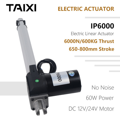 Actuador lineal eléctrico IP6000 650, 700, 750, 800mm de carrera 500N 2000N 3000N 6000N 400kg 500kg 600kg de capacidad de DC24V ► Foto 1/6