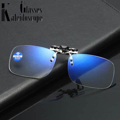 Gafas de lectura con Clip para hombre y mujer, anteojos portátiles para leer, con bloqueo de luz azul, presbicia, Clips abatibles, lupa de lente + 1,0 1,5 2,5 ► Foto 1/6