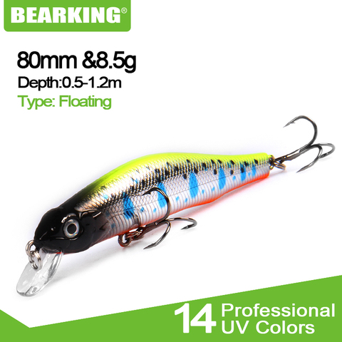 Bearking 8 cm/8,5G imán Sistema de Calidad Señuelos de Pesca surtidos color crank minnow 2017 modelo cigüeñal excelente pintura ► Foto 1/6