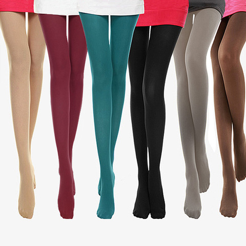 Medias sexys de terciopelo para mujer, medias largas sin costuras de talla grande, Color caramelo, 120D, multicolor, 22 colores ► Foto 1/6