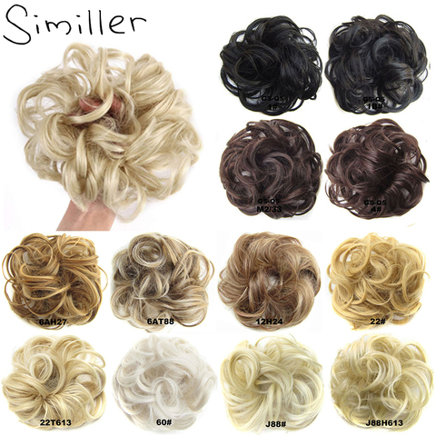 Similler-moño de pelo sintético, bolsa de pelo de Donut elástica, moño de fibra de alta temperatura, accesorios para extensiones de cabello, boda ► Foto 1/6