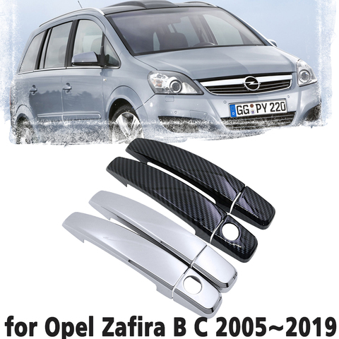 Juego de molduras de fibra de carbono para puerta lateral de Opel Zafira B C 2005 ~ 2022, accesorios para coche, pegatinas, color negro, 2006 ► Foto 1/6