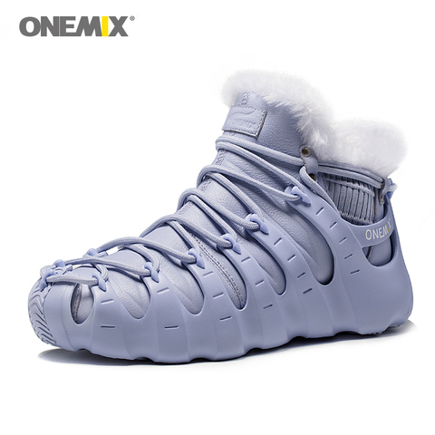 ONEMIX-Botas de nieve de felpa cálidas para hombre y mujer, zapatos para caminar de alta calidad, Trekking al aire libre, zapatillas sin pegamento, para otoño ► Foto 1/6