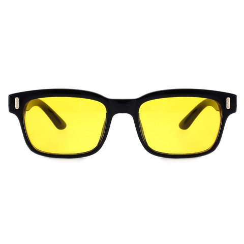 Cyxus-Gafas de ordenador con bloqueo de luz azul para hombre y mujer, lentes de ordenador con protección UV, antitensión ocular, para juegos, con montura amarilla y negra, 8084 ► Foto 1/6