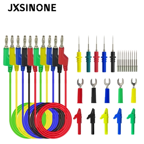 JXSINONE P1036series Banana 4mm a Banana Plug Kit de cable de prueba para multímetro con Clip de cocodrilo-tipo y punción sonda de prueba Kit ► Foto 1/6