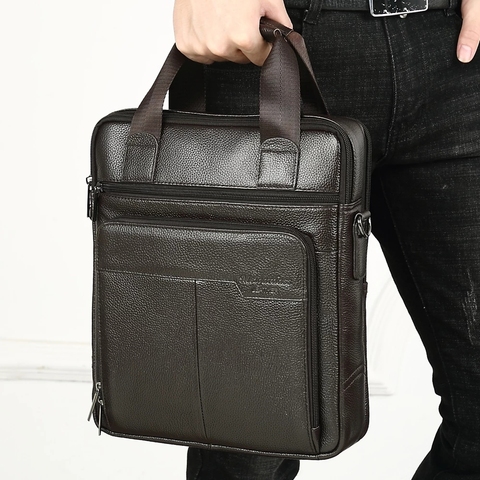 MEIGARDASS cuero genuino negocios hombres maletín hombres bolsos Oficina Laptop bolsa hombre Casual hombro ordenador mensajero bolsas ► Foto 1/6