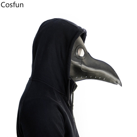 Máscara de pico de pájaro largo Steampunk Festival Halloween Plague Doctor disfraz cuero negro muerte Cosplay gótico Carnaval para hombres adultos ► Foto 1/6