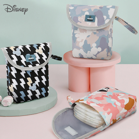 Disney-organizador de pañales multifuncional para bebé, bolsa impermeable reutilizable con impresiones de moda, bolsa de almacenamiento para momias, bolsa de pañales de viaje ► Foto 1/6