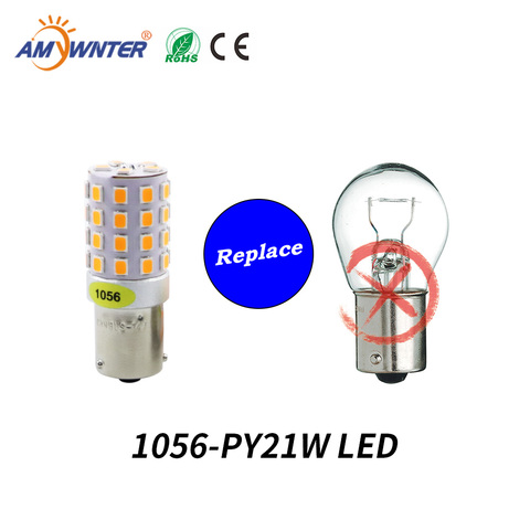 AMYWNTER 12V 12V 1157 BAY15D P21/5W 1156 BA15S P21W Canbus LED PY21W 1056 BAU15S de señal de vuelta de luz de bulbo rojo/amarillo/blanco ► Foto 1/6