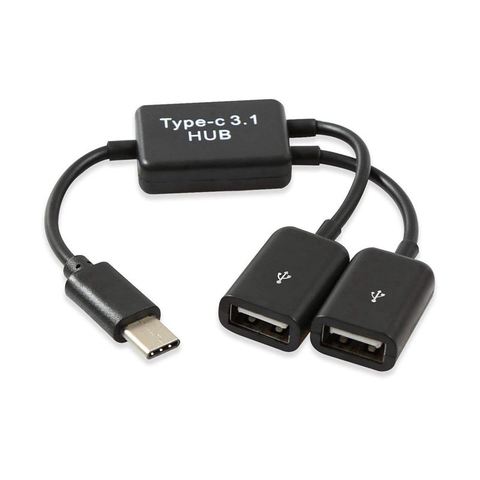 Tipo C USB OTG 3,1 macho a Dual 2,0 hembra OTG carga 2 puerto HUB Cable Y divisor ► Foto 1/6