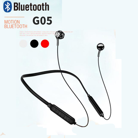 Auriculares G05 con Bluetooth 5,0, Auriculares deportivos magnéticos estéreo, auriculares inalámbricos IPX7 impermeables con micrófono para Android e iOS ► Foto 1/1