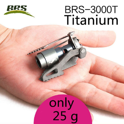 Mini quemadores de Gas para acampada de titanio BRS-3000T, estufa de bolsillo de una pieza, portátil, plegable, para senderismo, 25g, 2700W ► Foto 1/6