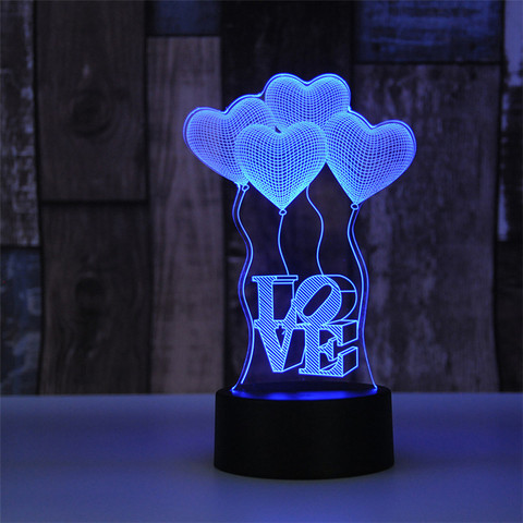 Globo de corazón de amor 3D para novia, globo de luces de fiesta, recuerdo de aniversario, Año Nuevo, regalo de cumpleaños, 7 colores, regalo de San Valentín ► Foto 1/5