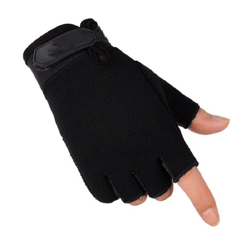 Guantes tácticos sin dedos para hombre y mujer, ligeros, transpirables, antideslizantes, de medio dedo, para verano ► Foto 1/6