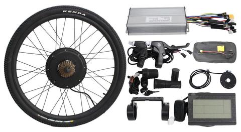 Kit de conversión de rueda de Motor trasero de bicicleta eléctrica, controlador LCD de freno, 36V, 48V, 1500W, 20 