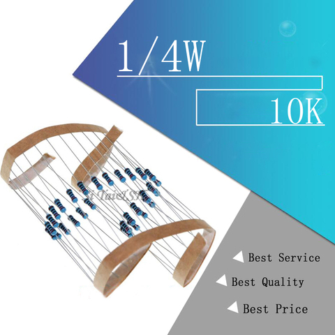 100 Uds 10K ohm 1/4W resistencia de película de Metal 1% ► Foto 1/2