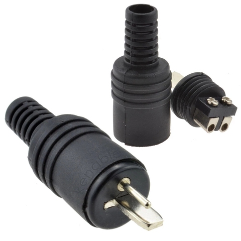 Conector de alta fidelidad para altavoz, 2 uds., 2 pines, negro DIN, macho, Conector de terminales de tornillo, adaptador de enchufe de señal de lámpara de Audio ► Foto 1/6