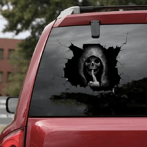 Happy Halloween pegatina de pared de suelo pegatinas de pared de terror pegatina de calavera silenciosa calcomanía de ventana de coche calcomanía de decoración del hogar decoración fiesta ► Foto 1/6