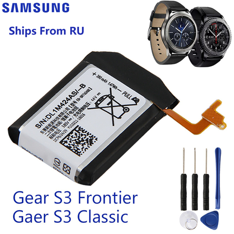 Original batería de repuesto para la batería de SAMSUNG Gear S3 frontera/SM-R770 SM-R760 SM-R765 EB-BR760ABE SM-R765S genuino 380mAh ► Foto 1/6