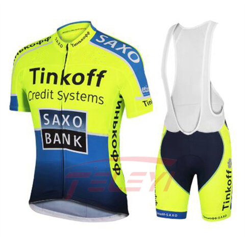 ¡Novedad de 2022! Conjunto de maillot de ciclismo Saxo Bank Tinkoff, pantalones cortos transpirables para bicicleta MTB, ropa de ciclismo, traje de GEL 20D ► Foto 1/5