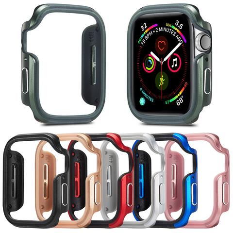 Funda de lujo de aleación de aluminio + TPU para Apple Watch SE Series 6 5 4 3, carcasa de 40mm 44mm 42/38mm, marco Protector para iWatch, parachoques de Metal ► Foto 1/6