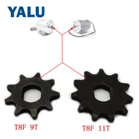 Scooter Eléctrico de 9 dientes 11 dientes piñón # T8F cadena Motor Ebike Motor cadena piñón 9 T 11 T engranaje para MY1020 Motor ► Foto 1/5