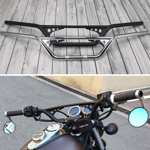 Manillares Vintage para motocicleta manillares Retro de 7/8 '', 1'', 22mm o 25mm para Bobber Cruiser Chopper Cafe Racer ► Foto 1/6