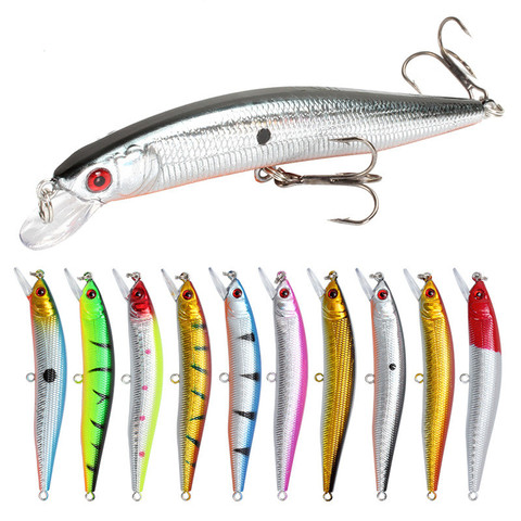 Señuelos de Pesca 10cm 8g 3D los ojos de plástico cebo duro Crankbait Wobblers con 10 # ganchos Artificial Japón Swimbait Peche abordar ► Foto 1/6