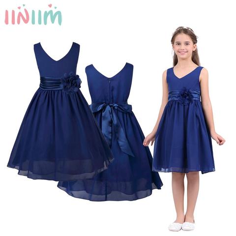 Iiniim-vestido de fiesta de cumpleaños para niñas, elegante vestido de princesa Floral, tutú para deshierbe ► Foto 1/6