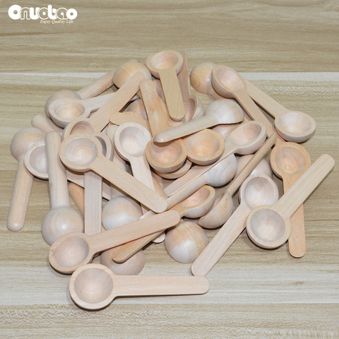 Onuobao-minicucharas de madera para sal, utensilios de cocina para el hogar, té, azúcar, cuchara, sal, condimento, miel, cucharillas de café, 20/50/100 Uds. ► Foto 1/6