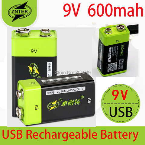 2022 ¡Nuevo! ZNTER S19 9V 600mAh no 400mah USB de la batería recargable de 9V Lipo batería de RC para micrófono RC Drone con cámara Accesorios ► Foto 1/3