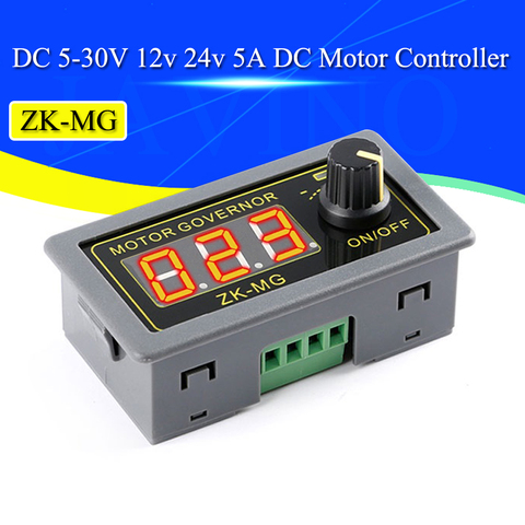 Controlador de Motor DC 5-30V, 12v, 24v, 5A, PWM, pantalla Digital de velocidad ajustable, codificador de relación de trabajo, frecuencia máxima de 15A, ZK-MG ► Foto 1/6