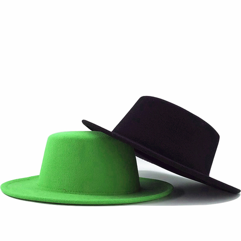 Sombreros de lana de imitación para hombre y mujer, sombrero de Jazz, redondo, Americano, Europeo, femenino ► Foto 1/6
