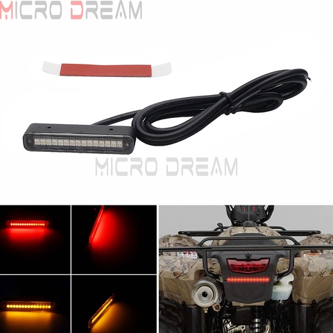 Mini tiras LED universales para motocicleta, luces intermitentes de freno de 12V de CC, color rojo y ámbar, Luz integrada de matrícula de coche y SUV ► Foto 1/6