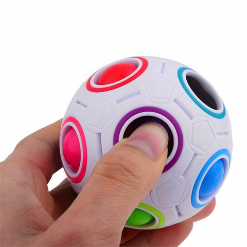 Pelota para cubos mágicos para niños, rompecabezas creativo de fútbol del Arcoíris antiestrés Montessori, juguete para aliviar el estrés ► Foto 1/6