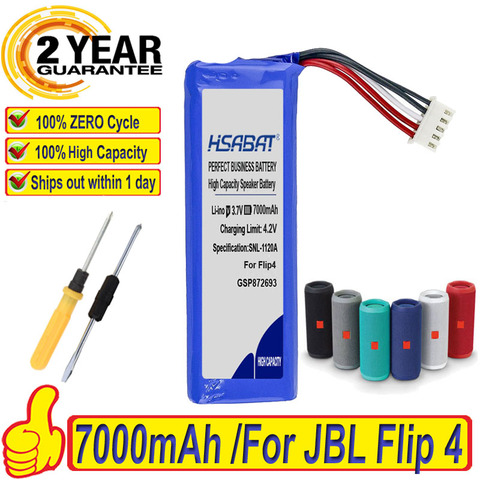 Batería 100% HSABAT Original, 7000mAh, GSP872693 01, para JBL Flip 4, Flip 4, Edición especial ► Foto 1/6