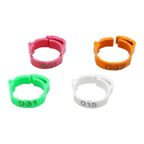 100 uds/anillos de patas de gallina ajustables de Color diámetro interior tamaño 2 ~ 2,4 cm aves de corral Anillos De pie retráctiles flexibles 6 colores ► Foto 1/6