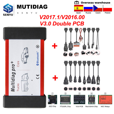Multidiag Pro + 2016,00 relés NEC para coche BMW para camión Scania OBD2 escáner Bluetooth OBD 2 OBD2 herramienta de diagnóstico automático de coche ODB2 ► Foto 1/6